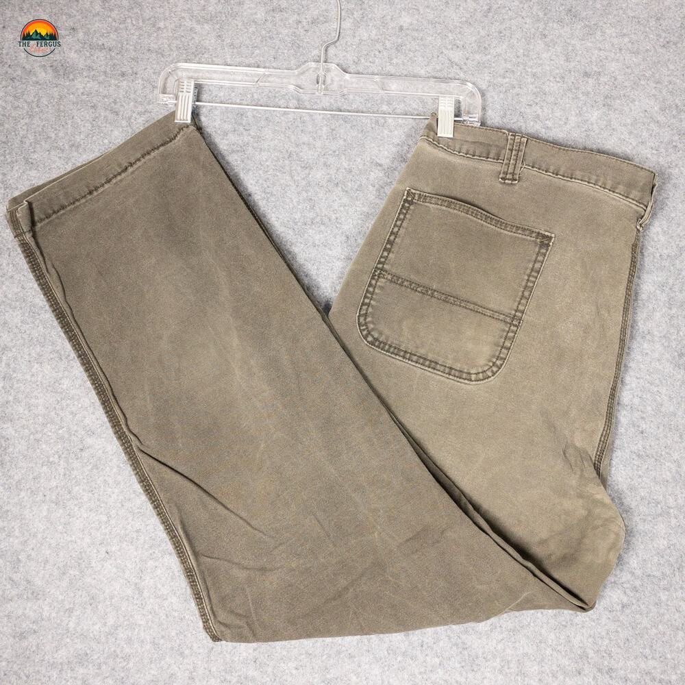 Carhartt Carpenter Pants Green Relaxed Fit Pockets Straight Leg Men's 42X32